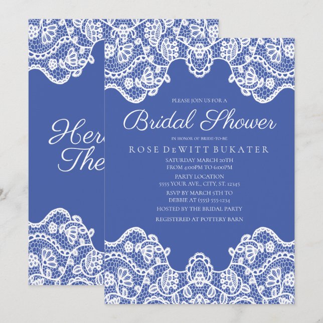 Country Lace Bridal Shower Invitation (Front/Back)