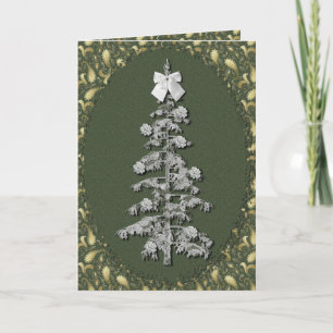 Country Lace Christmas Tree Holiday Card