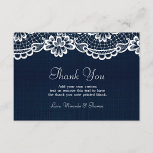 Country Lace & Denim Thank You Cards