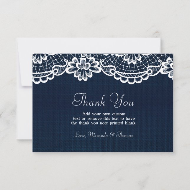 Country Lace & Denim Thank You Cards (Front)