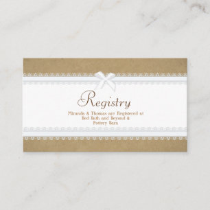 Country Lace Wedding Registry Card