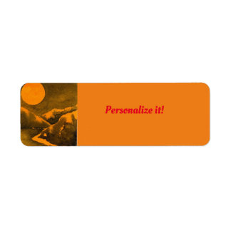 Country lake at night with hunters or harvest moon