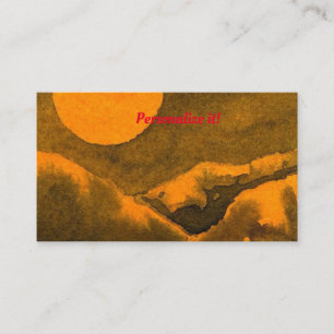 Country lake at night with hunters or harvest moon business card