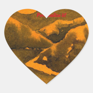 Country lake at night with hunters or harvest moon heart sticker