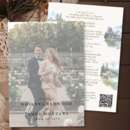 Country Lake Destination Wedding Details and Photo Invitation