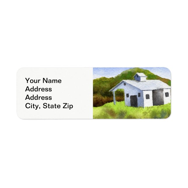 Country landscapes field farm barn silo. (Front)