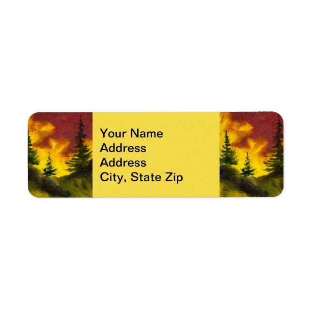 Country landscapes sunrise sunset pine tree cliff. (Front)