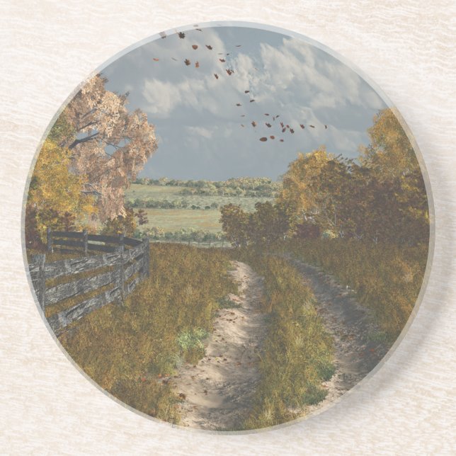 Country Lane in Fall Coaster (Front)