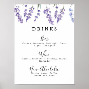 Country Lavender Drink Menu Poster
