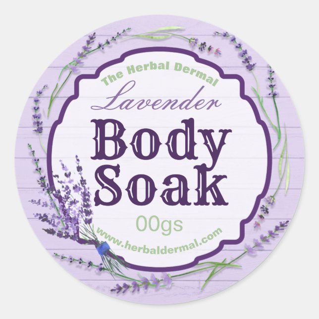 Country Lavender Flower Body Soak Labels (Front)