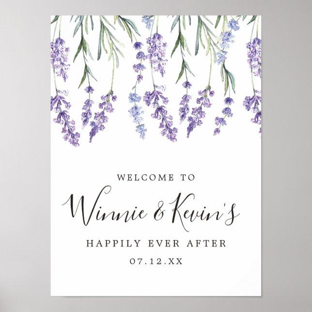 Country Lavender Wedding Sign (Front)
