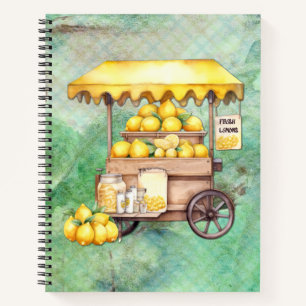Country Lemon Cart Watercolor Notebook