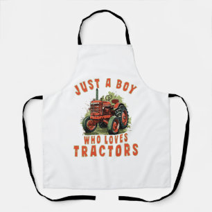Country Life Boy who loves tractors Apron