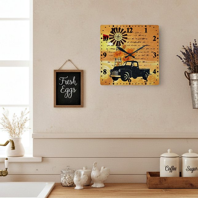 Country life square wall clock (Creator Uploaded)