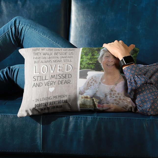 Country Light Rustic Wood | Photo Memorial Decorative Cushion (Creator Uploaded)
