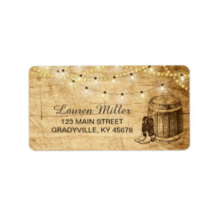Country Lights large address label with boots