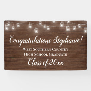 Country Lights Personalised Graduation Banner Sign