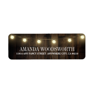 Country Lights Rustic Barn Wood Wedding Labels