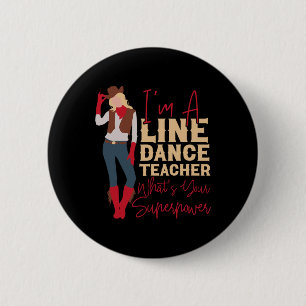 Country Line Dance Dancer Hs0 Uni-adults White Sma 6 Cm Round Badge