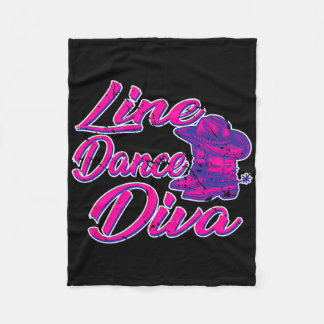 Country Line Dancer Diva Women Gift Line Dancing  Fleece Blanket