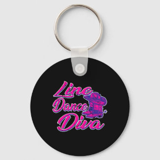 Country Line Dancer Diva Women Gift Line Dancing  Key Ring