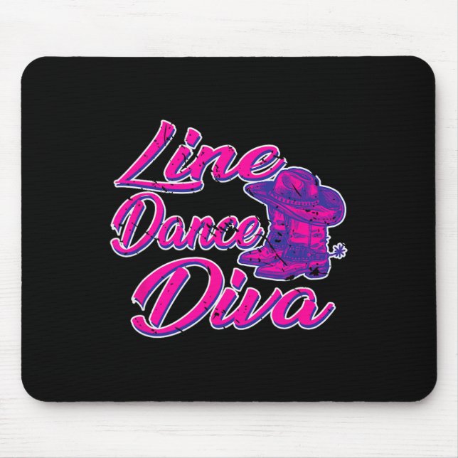 Country Line Dancer Diva Women Gift Line Dancing  Mouse Mat (Front)