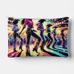 Country Line Dancers with Spotlights Accessory Pouch