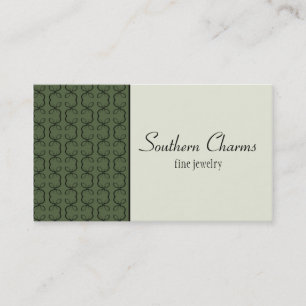 Country Lines Business Card, Clover Green Business Card