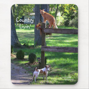 Country Livin cat jack russell dog Mouse Mat