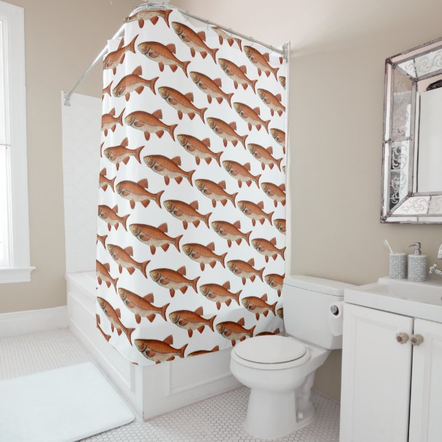 Country Living Fishing Shower Curtain (In Situ)