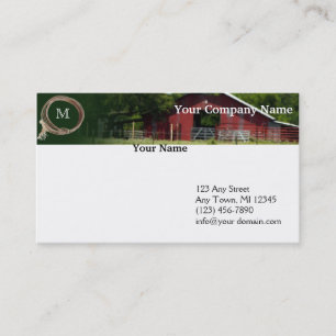 Country Living Red Barn Lasso Monogram Header Business Card