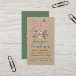 Country Love Polka dot Sewing Machine Business Car Business Card