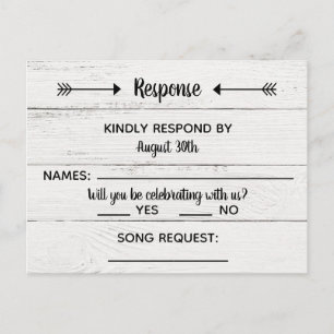 Country Love Western Rustic RSVP Postcard