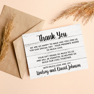 Country Love Western Rustic Thank You Note Invitation