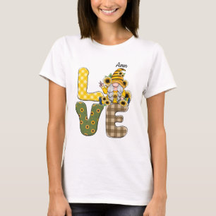 "Country LOVE" word with Gnomess and Sunflowers T-Shirt