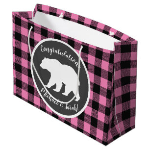Country Mama Bear Baby Shower Girl Pink Large Gift Bag