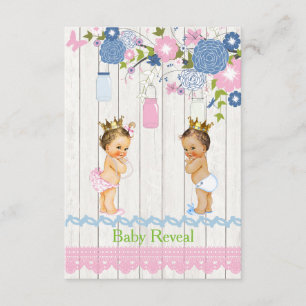Country Mason Jar Baby Reveal Invitation