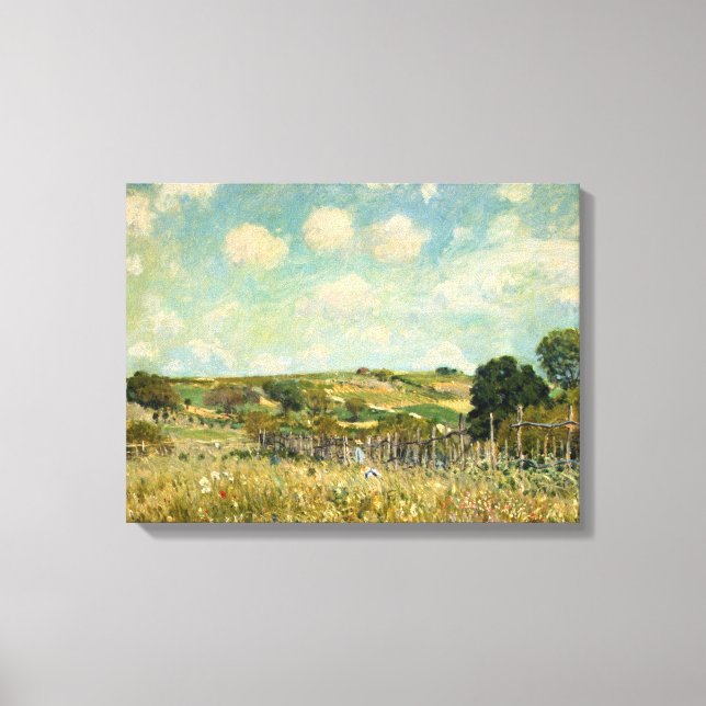 Country Meadow Landscape (by Alfred Sisley) Canvas Print (Front)