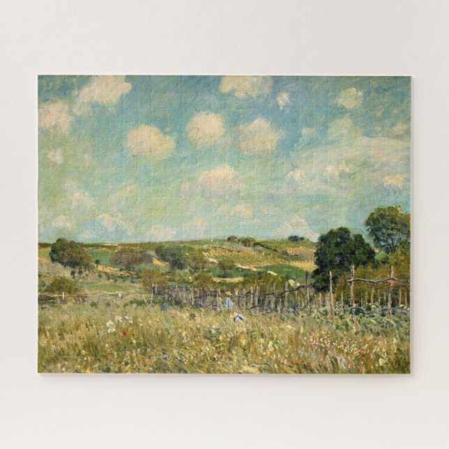 Country Meadow Landscape (by Alfred Sisley) Jigsaw Puzzle (Horizontal)