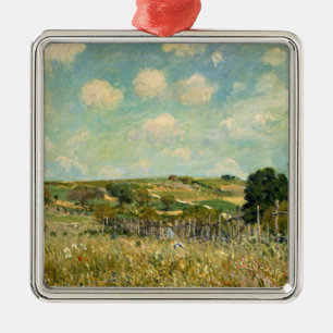 Country Meadow Landscape (by Alfred Sisley) Metal Tree Decoration