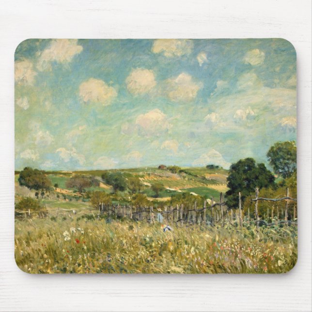 Country Meadow Landscape (by Alfred Sisley) Mouse Mat (Front)