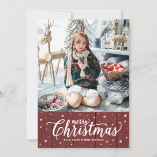 Country Merry Christmas Holiday Card