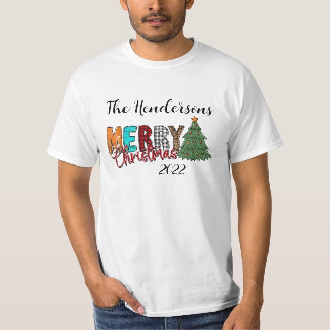 Country Merry Christmas Tree  T-Shirt (Front)