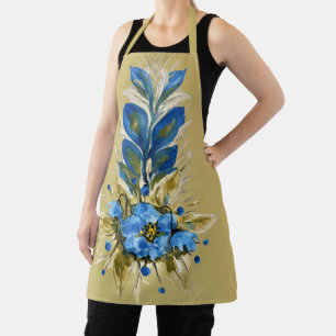 Country Modern Blue Floral  Apron