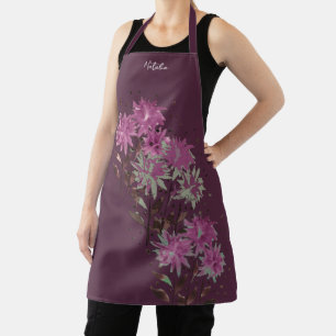 Country Modern Purple Floral Monogrammed Apron