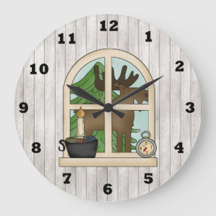 Country Moose Window wall clock