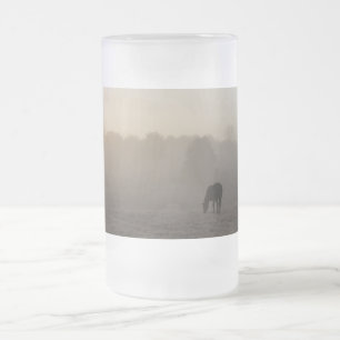 Country Morning Frosted Glass Beer Mug