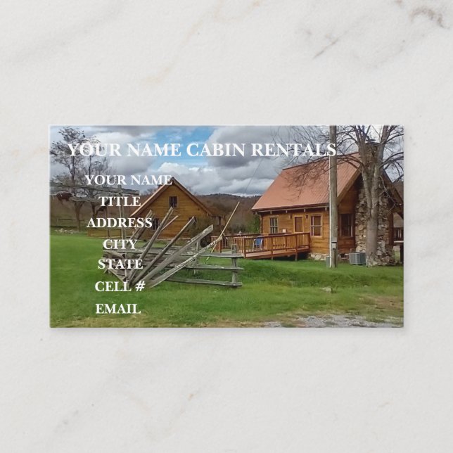 Country Mountain Cabin Business Card (Front)