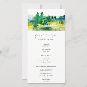 Country Mountain River Landscape Wedding Program Thank You Card