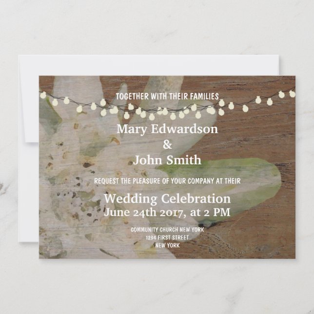 Country Mountain Wedding Edelweiss invitation (Front)